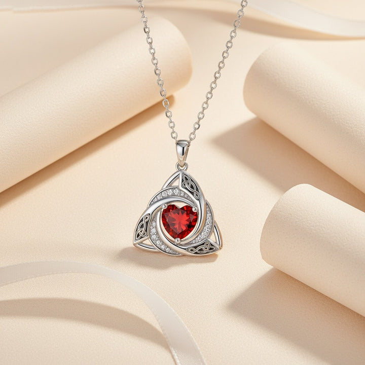 S925 Silver Celtic Knot Birthstone Necklace