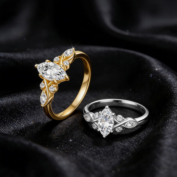 French Vine · Marquise-Cut Twisted Vine Pavé Ring
