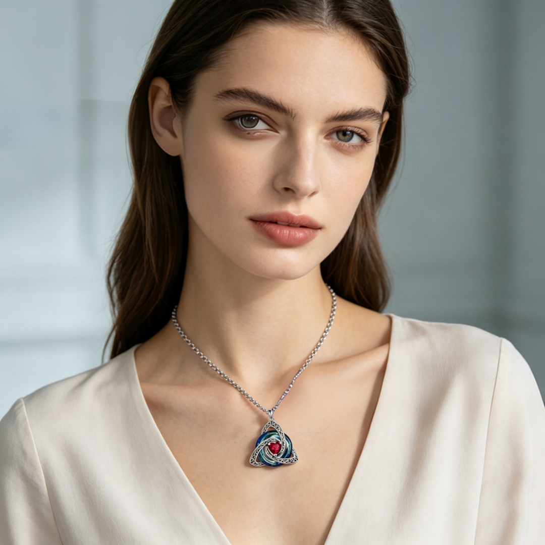 Guardian Amulet Vintage Witch's Knot Birthstone Necklace