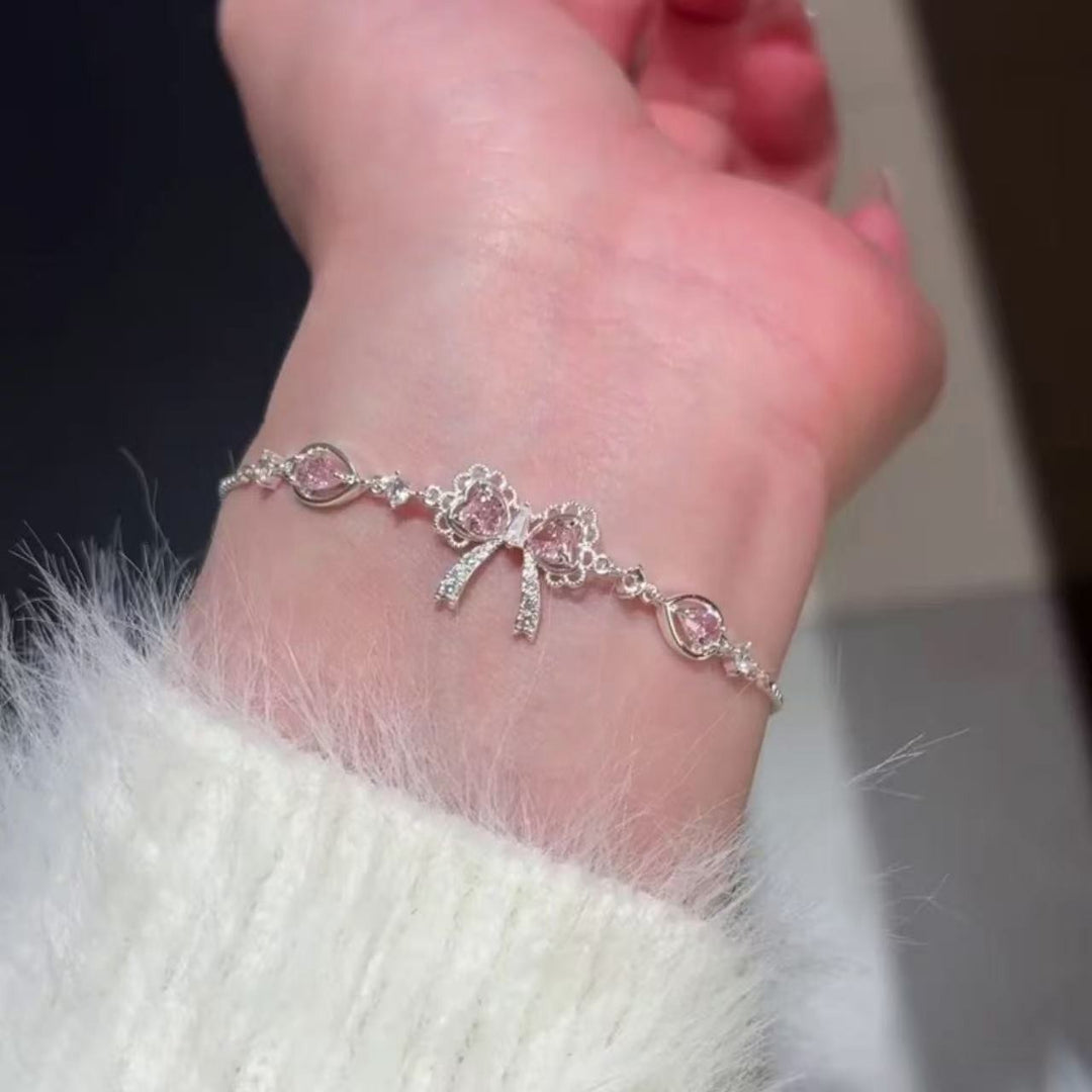 French Vintage Bow & Crystal Bracelet
