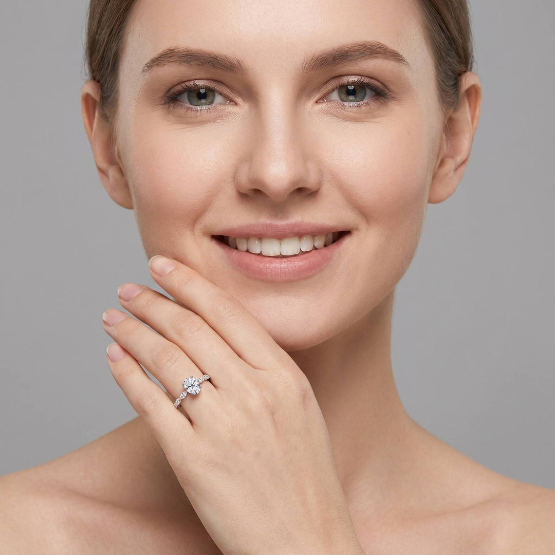S925 Silver Oval Engagement Ring