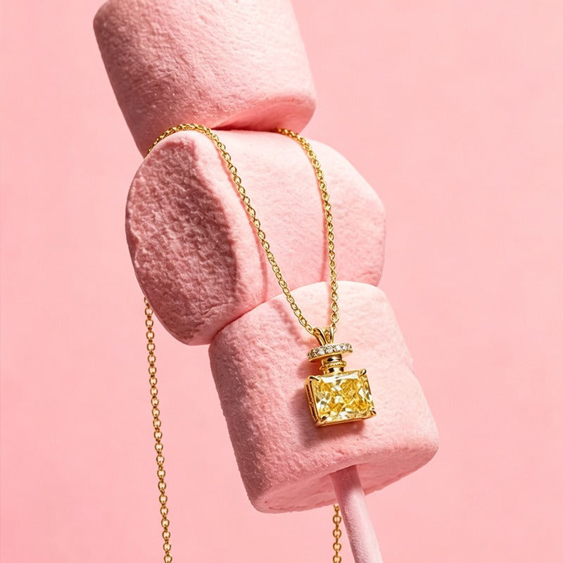 French Vintage Perfume Bottle Pendant Necklace