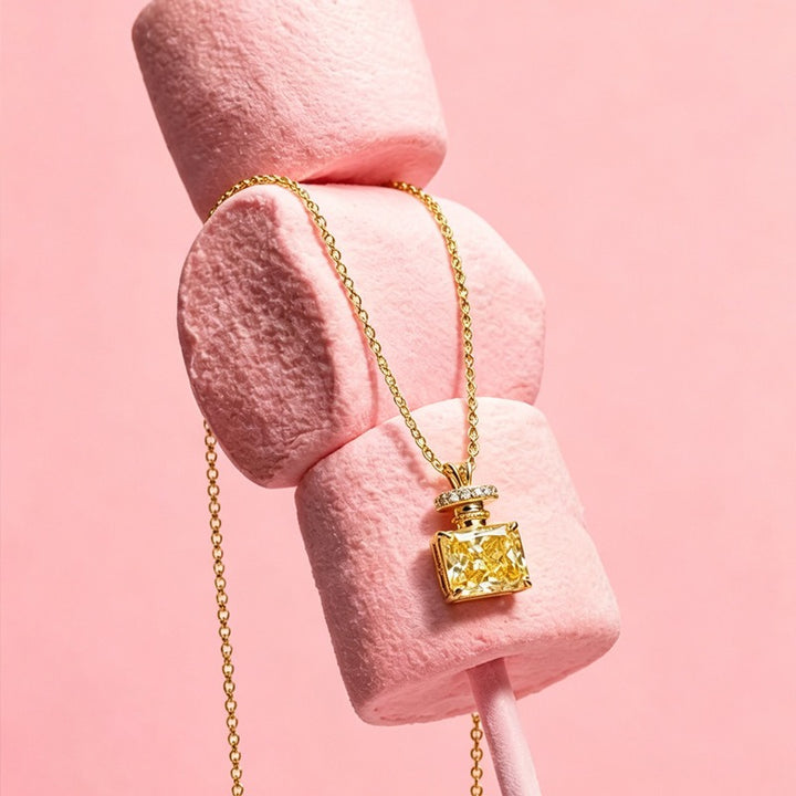 French Vintage Perfume Bottle Pendant Necklace