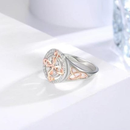 Celestial Guardian · Pavé Celtic Knot Energy Ring