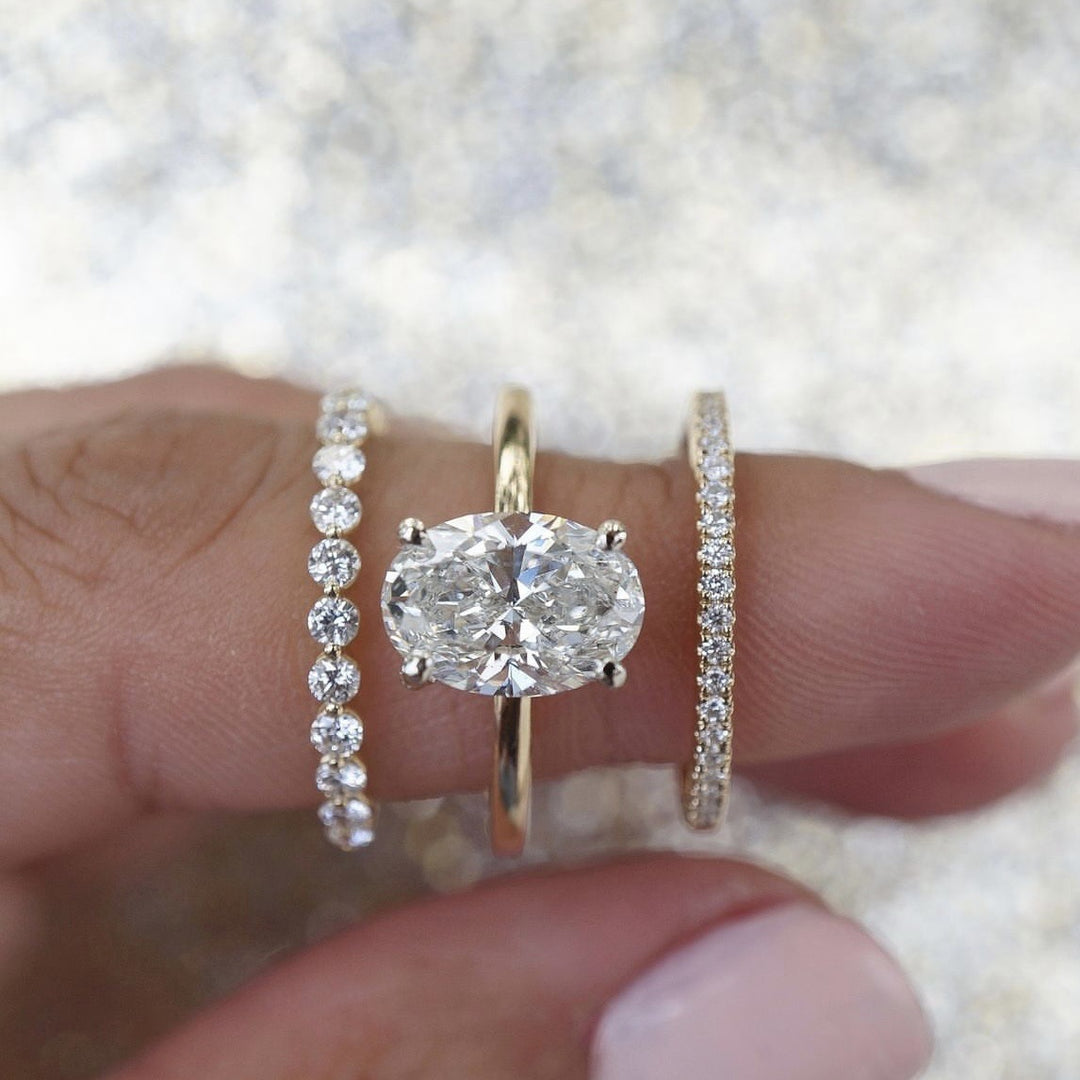 Classic Oval Cut Bridal 3-Piece Ring Set