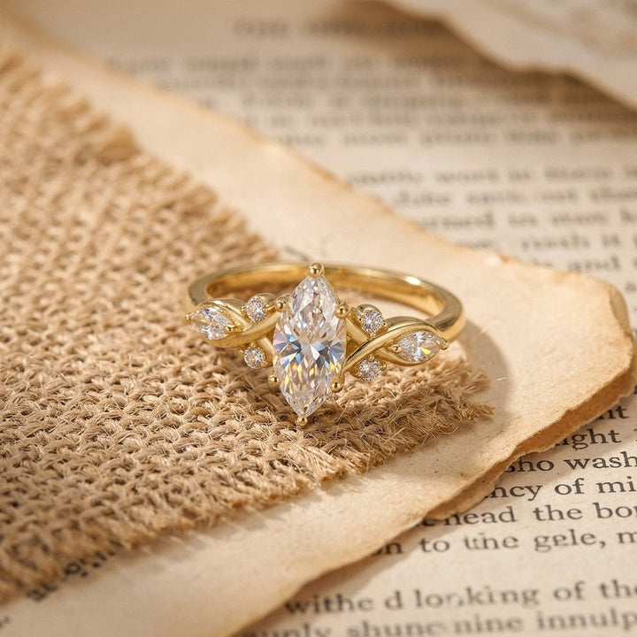 French Vine · Marquise-Cut Twisted Vine Pavé Ring