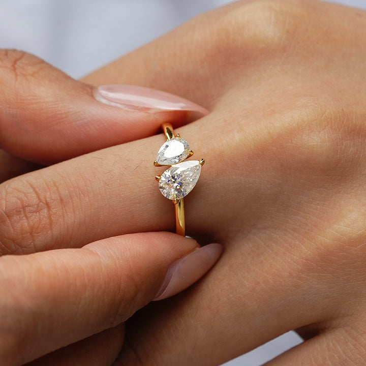 S925 Sterling Silver Toi et Moi Ring