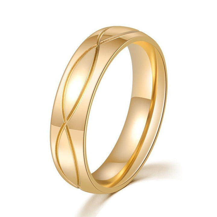 18K Gold Intertwined Couple Rings Wide Band Wedding Bands