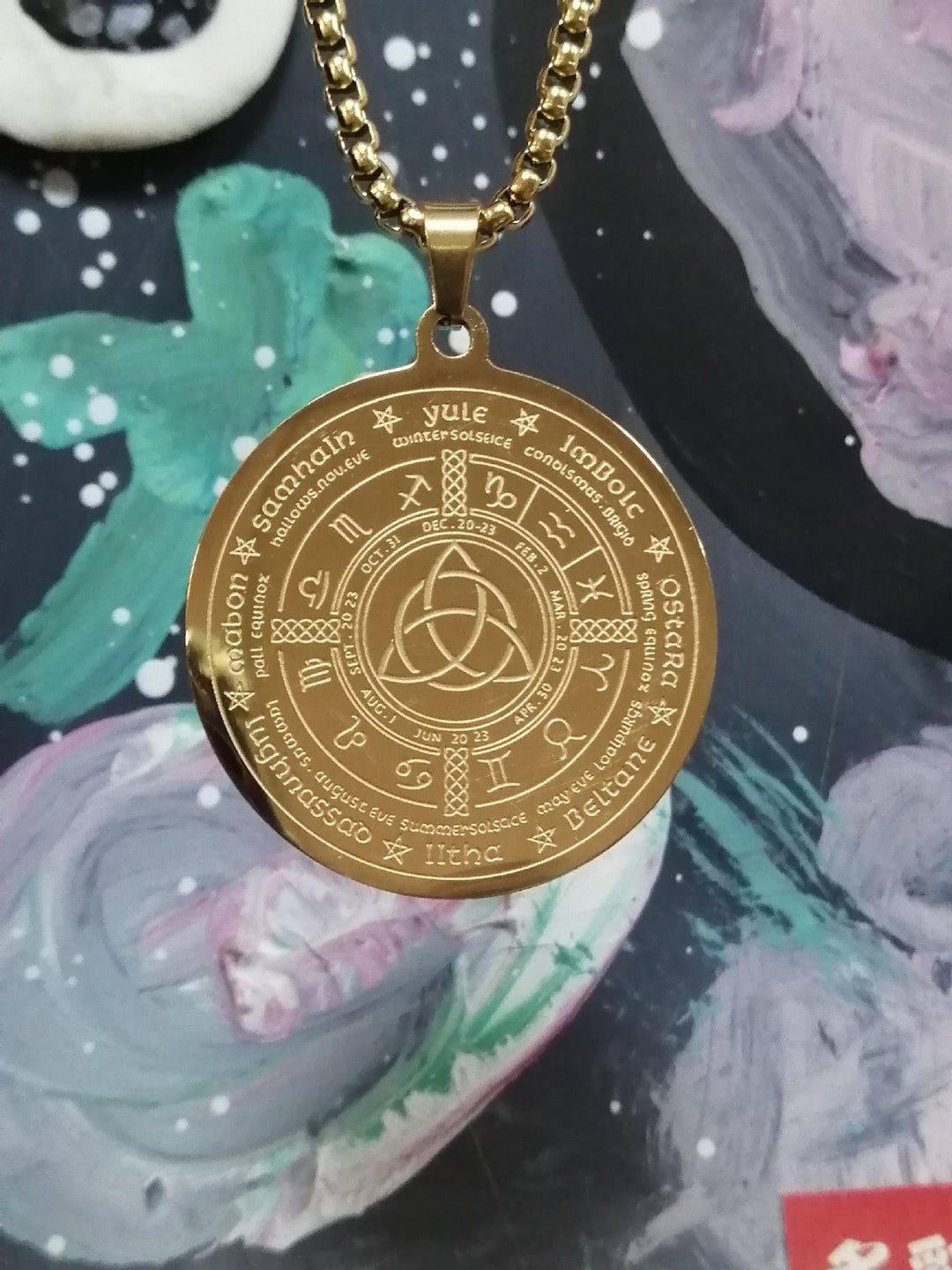 「Celtic Wheel of the Year」Triquetra Protection Necklace