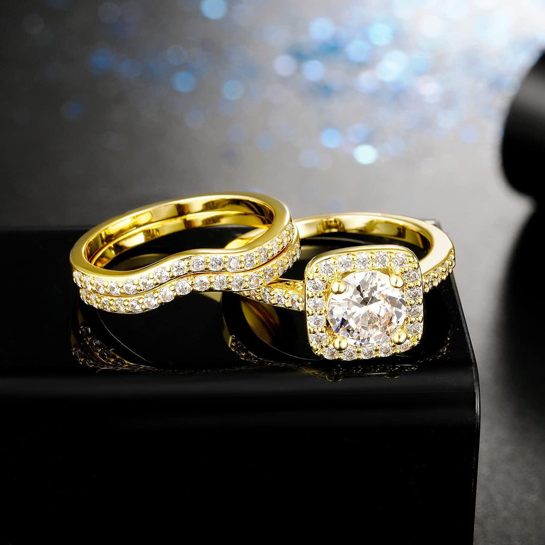 「Cushion Glow」3-Piece Stackable Ring Set