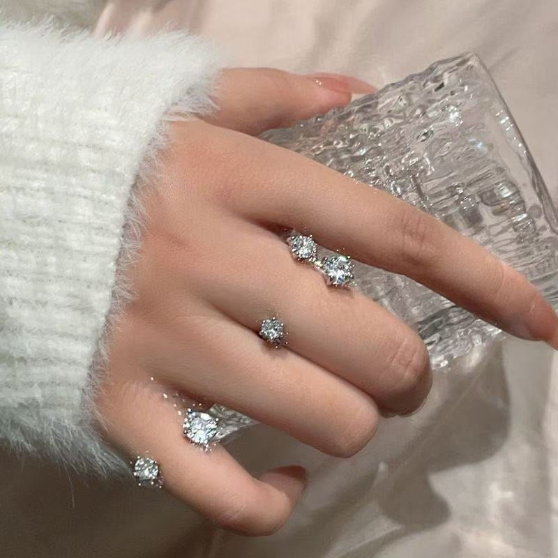 Stellar Orbit Collection S925 Sterling Silver Minimalist Offset Ring