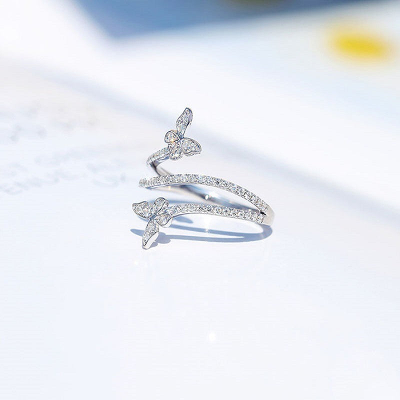 Dancing Butterflies 3-Layer Wrap Ring