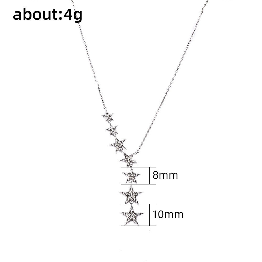 Falling Star Gradient CZ Necklace