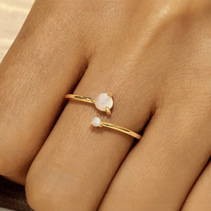 Dual Aurora Opal Open Ring