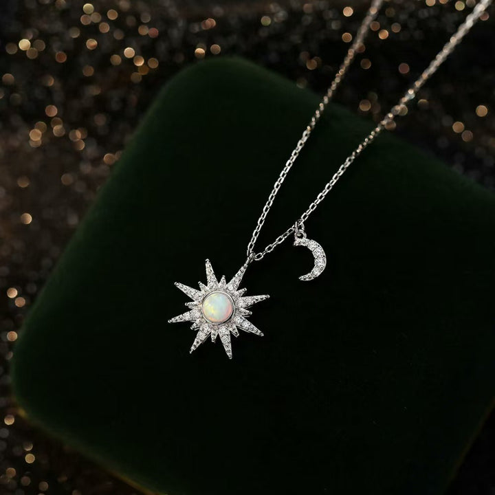 Sun Moon Aurora Opal Necklace