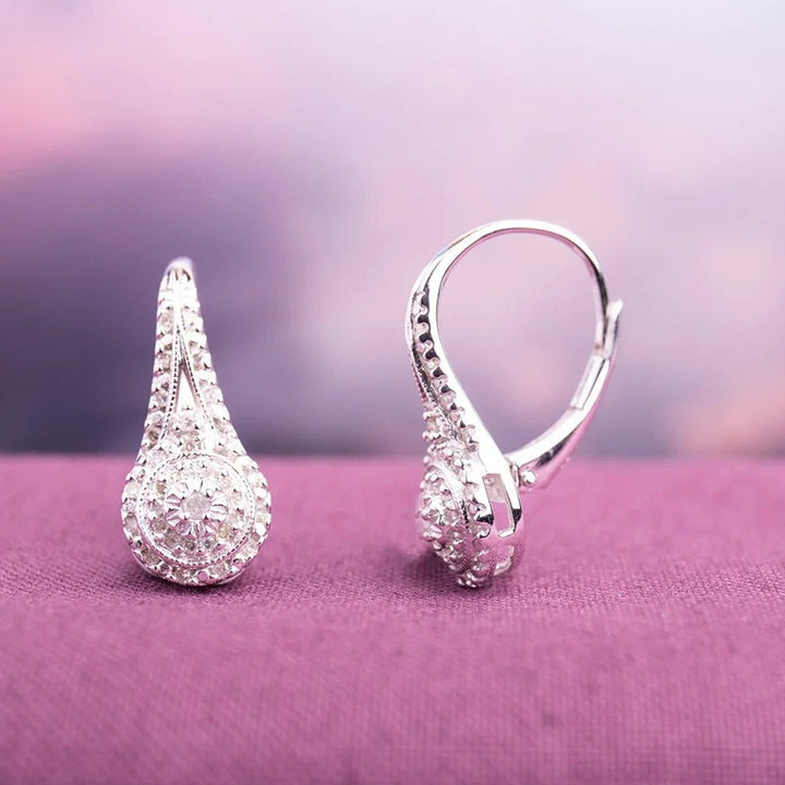 Timeless Teardrop Pave CZ Hoop Earrings