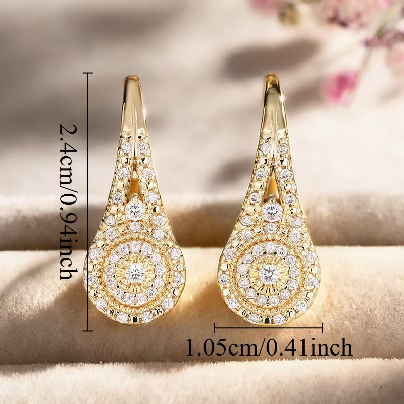 Timeless Teardrop Pave CZ Hoop Earrings