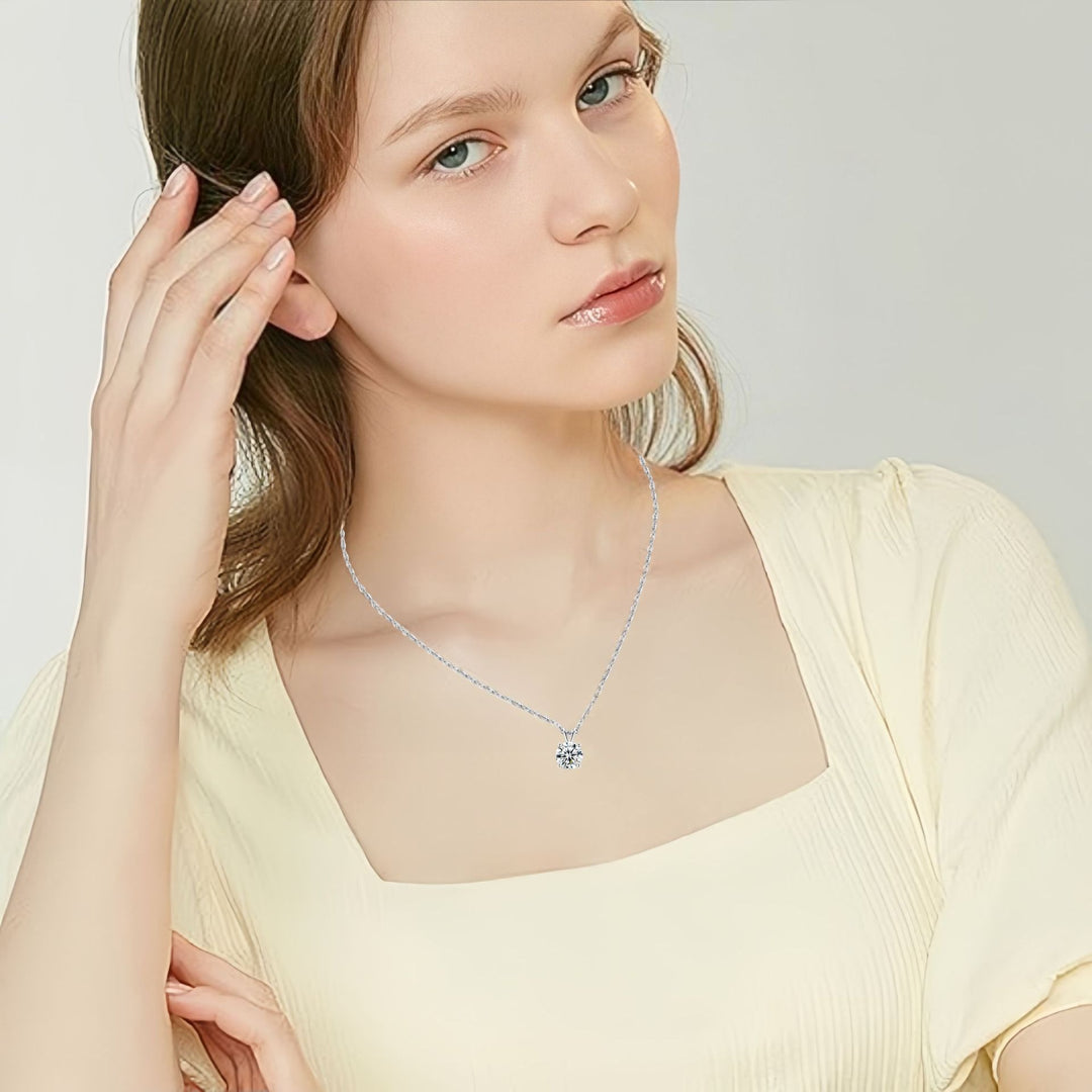 Timeless Solitaire Moissanite Pendant Necklace