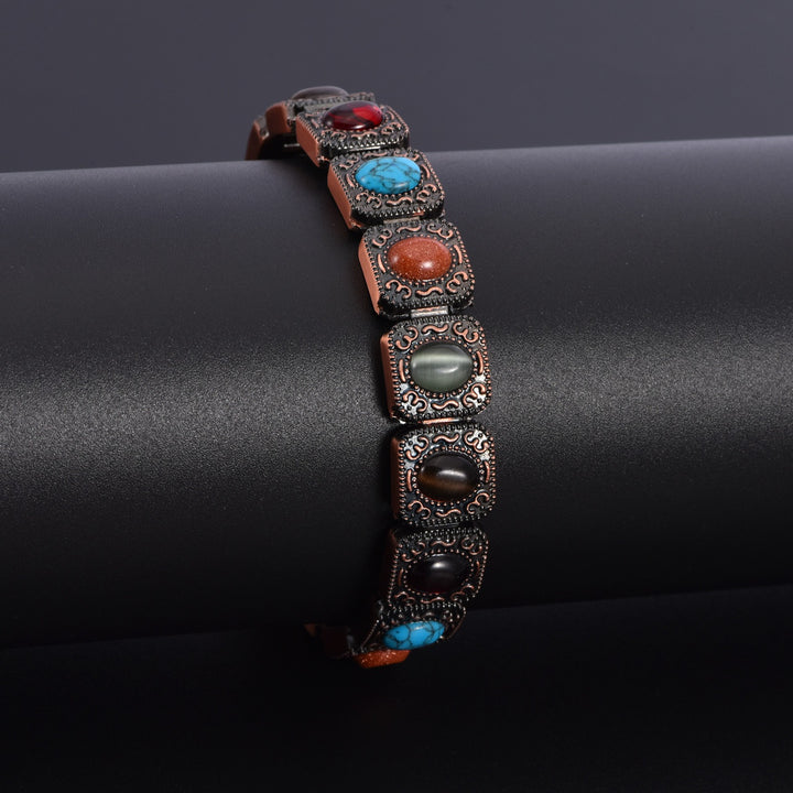 Vintage Copper Natural Stone Magnetic Therapy Bracelet