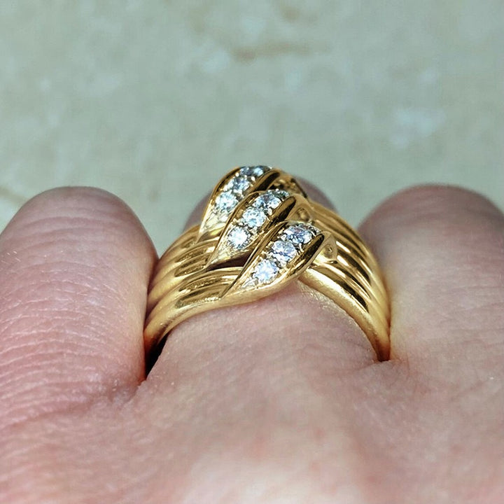 Flowing Ribbon Multi-Band Ring