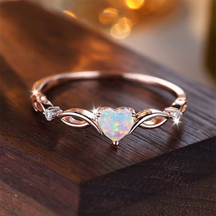Endless Love Heart Moonstone Ring