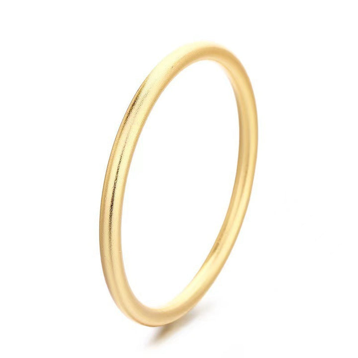 Heritage-Inspired Matte Brushed Gold Solid Bangle
