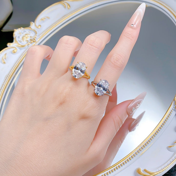 Oval Cut Moissanite Solitaire Ring