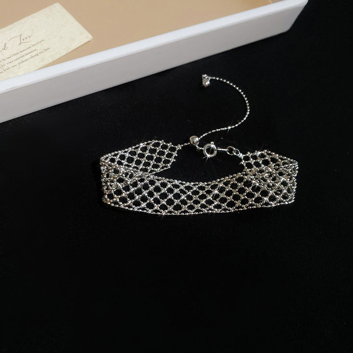 S925 Sterling Silver Woven Mesh Grid Bracelet