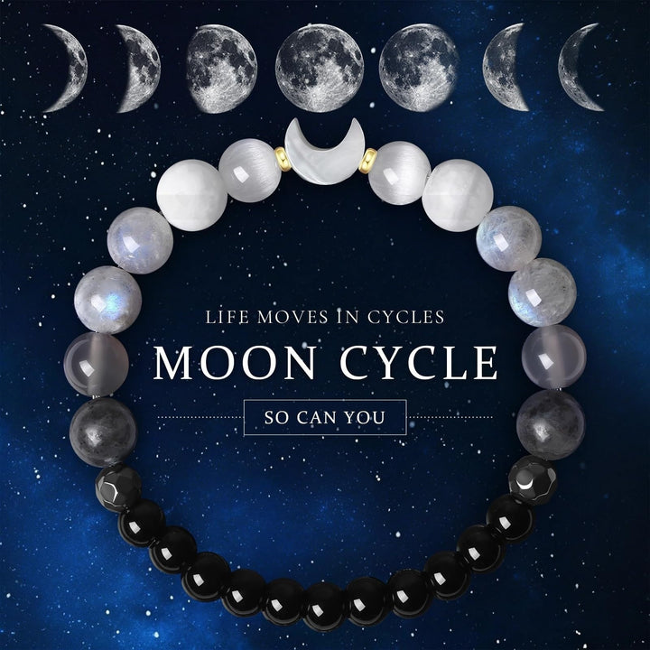 Natural Lunar Phase Gradient Crystal Bracelet