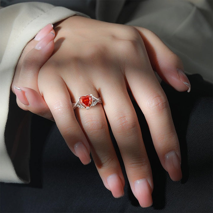 Heart of Devotion S925 Sterling Silver Heart-Cut Ring