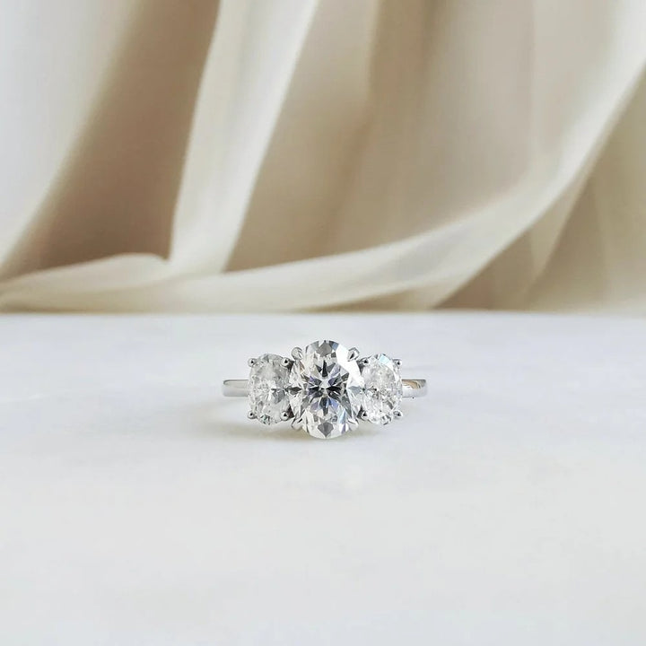 Timeless Trio S925 Sterling Silver & 18K Gold Plated Three-Stone Ring