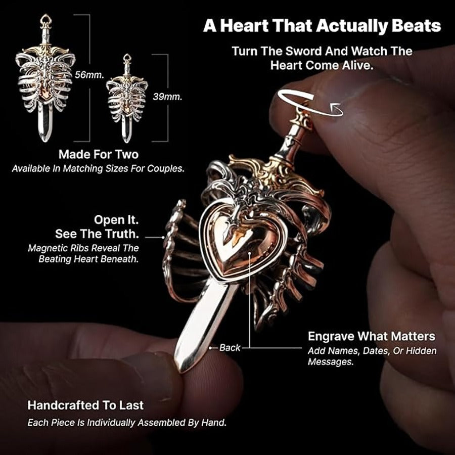 Pure Mechanical Beating Heart Pendant Necklace