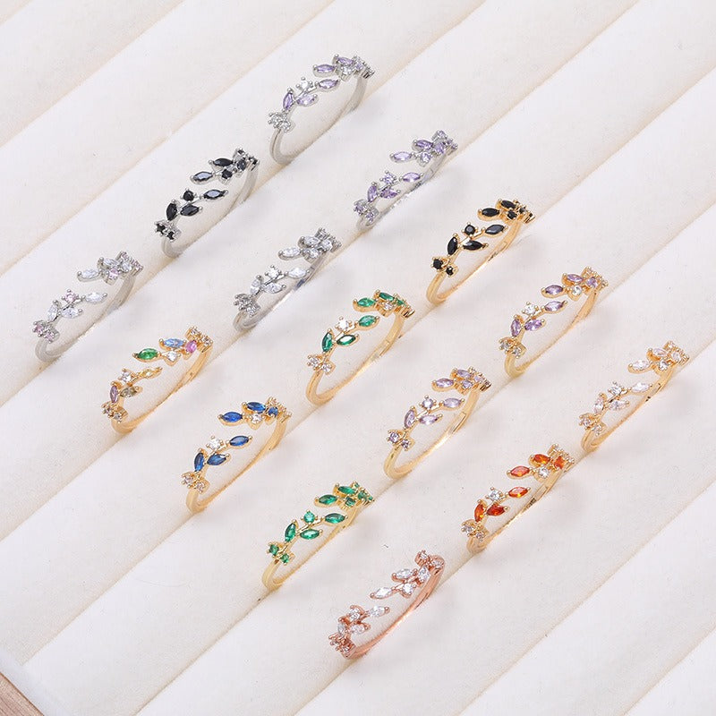 Ear of Wheat S925 Silver 14K Gold Plated Geometric Open Ring