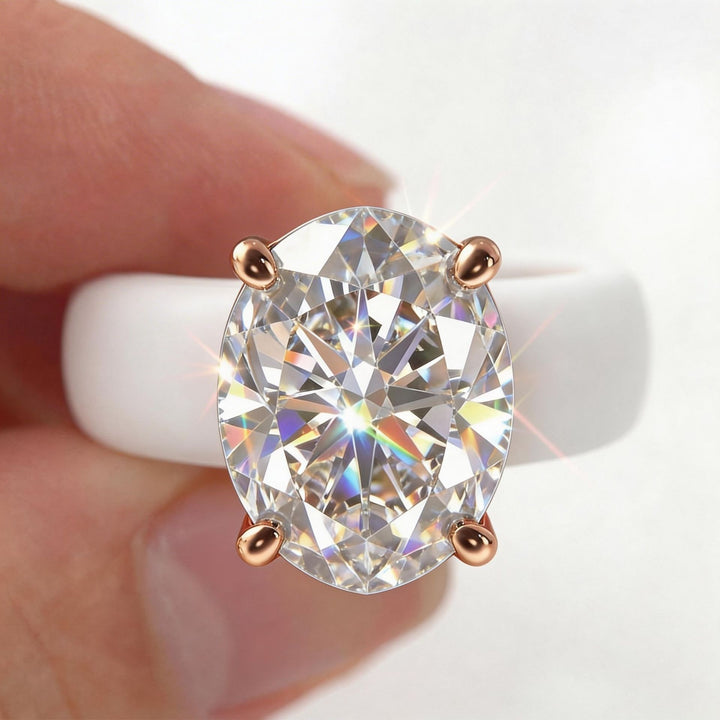 Zero-Pressure Shine Silicone Moissanite 4-Prong Ring