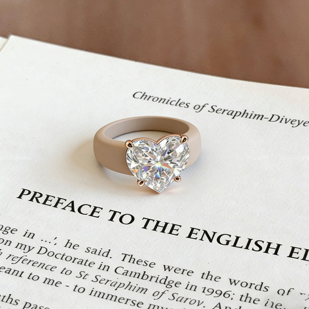 Zero-Pressure Shine Silicone Moissanite 4-Prong Ring
