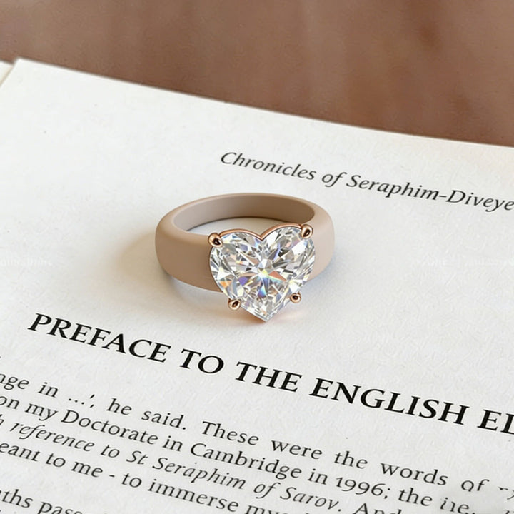Zero-Pressure Shine Silicone Moissanite 4-Prong Ring