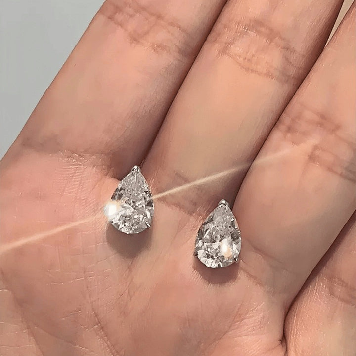 Pure Teardrop S925 Silver Moissanite Teardrop Stud Earrings