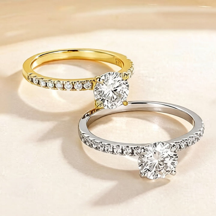 Dainty S925 Silver 2-Piece Bridal Ring Set