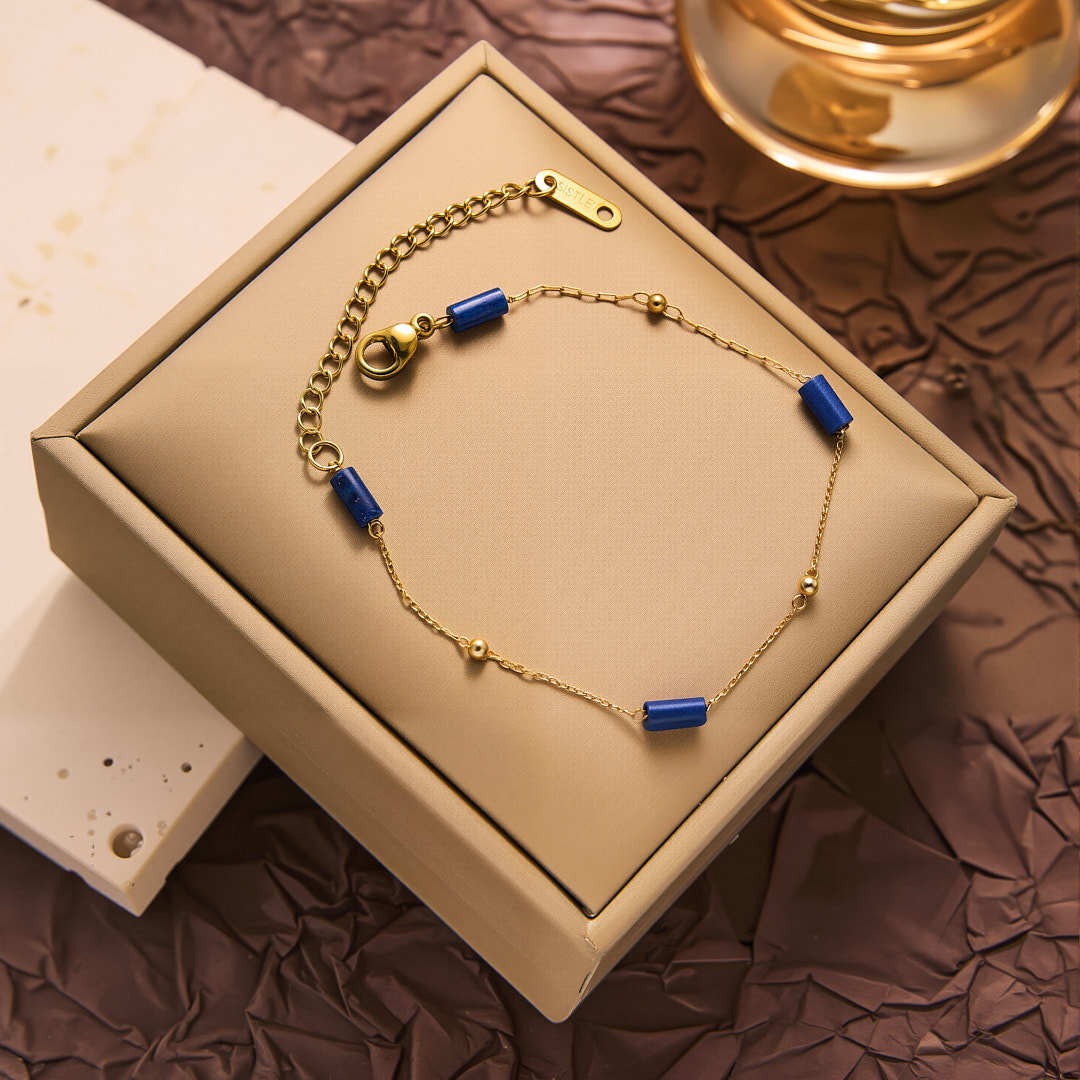 Bohemian Dainty Gold Chain Beaded Anklet