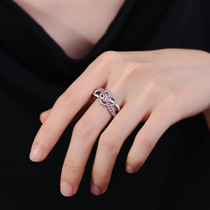 Endless Promise Two-Tone Heart Pave Open Ring