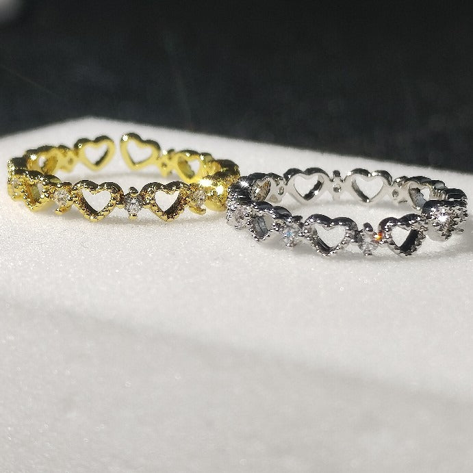 Heartbeat Whisper 18K Gold/White Gold Open Ring