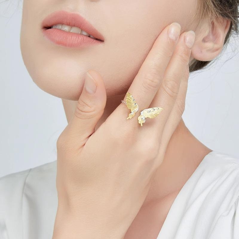 Butterfly Whisper Two-Tone Open Ring