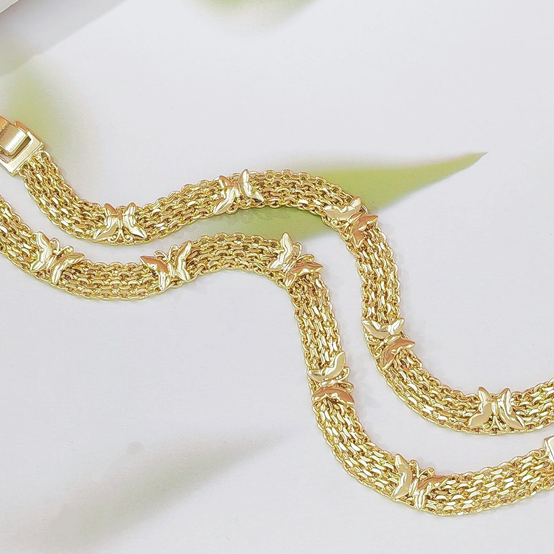 Butterfly Glow 18K Gold White Gold Multi-Layer Woven Bracelet