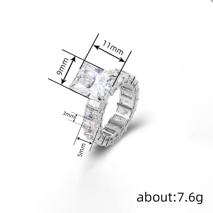 Queen's Radiance White Gold Radiant Cut Full Eternity Band Ring
