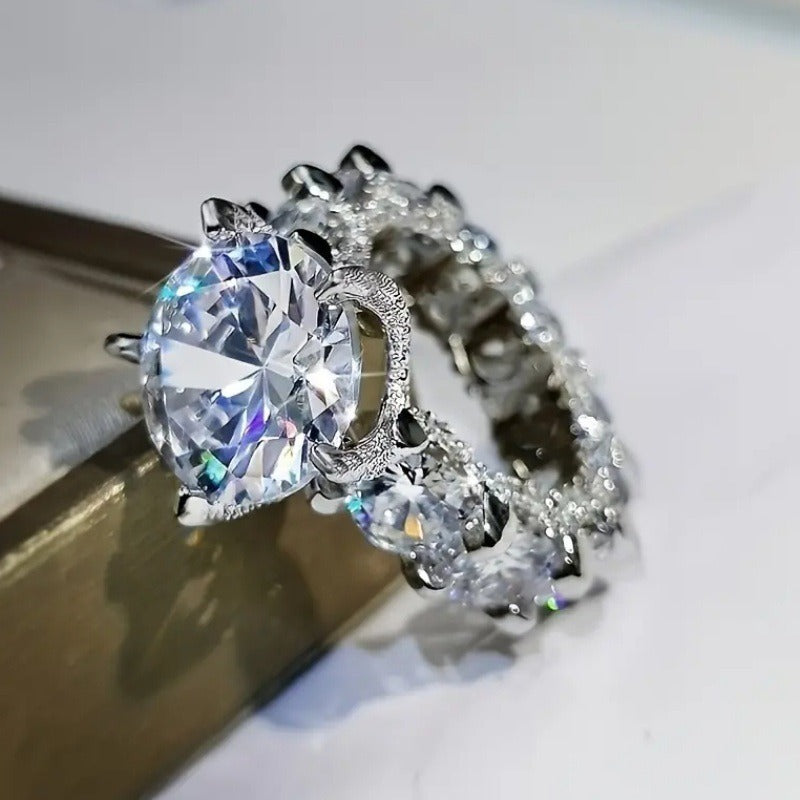 Brilliant Simulated Diamond Stacking Ring