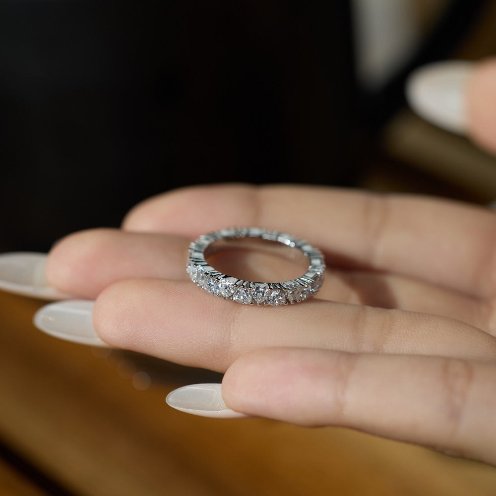 S925 Sterling Silver Moissanite Eternity Band Collection