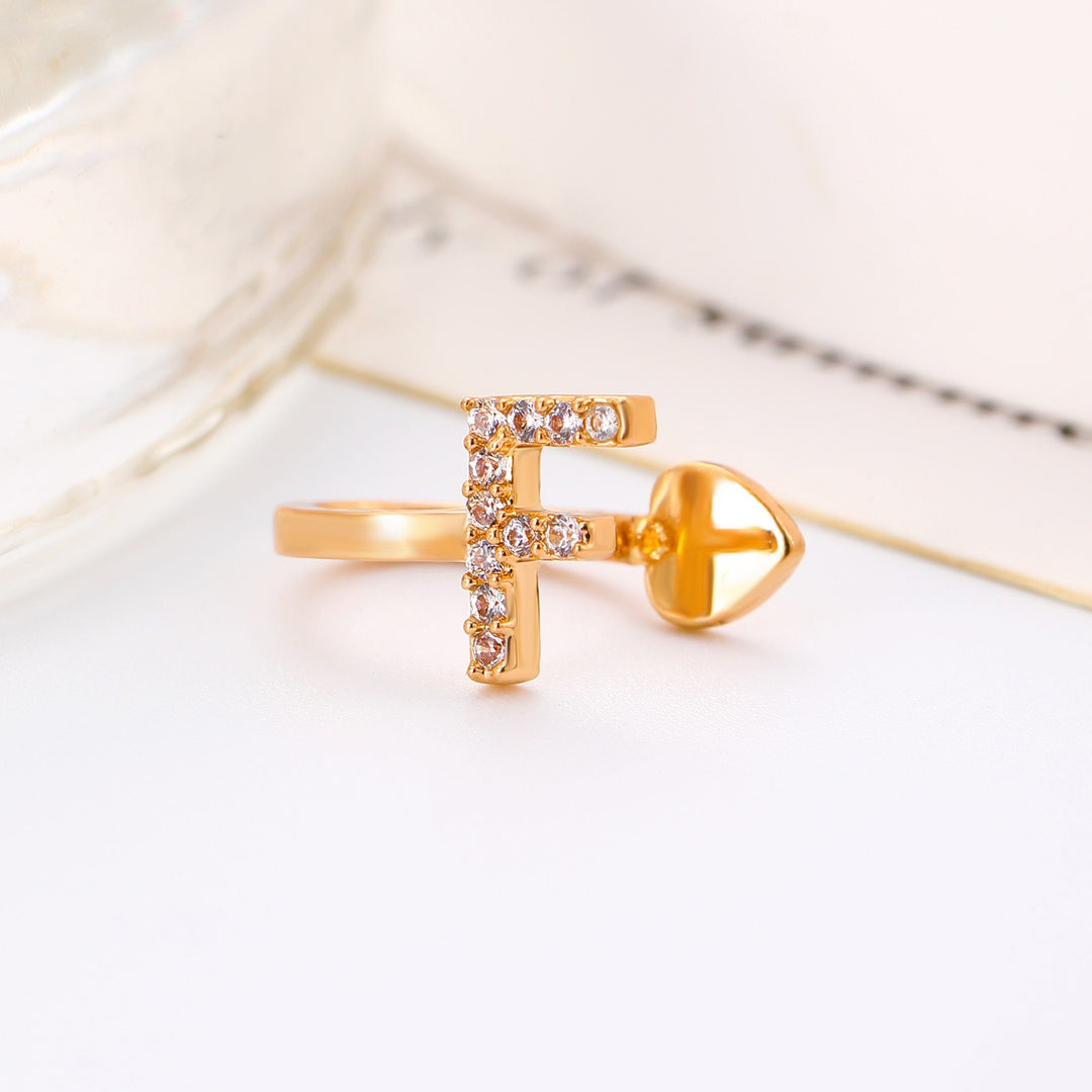 Trendy Minimalist CZ Initial Ear Cuffs / Studs