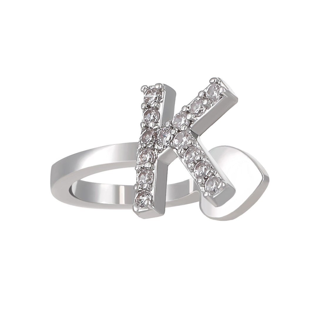 Trendy Minimalist CZ Initial Ear Cuffs / Studs