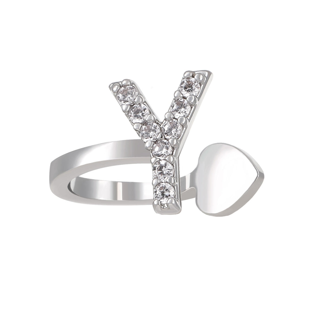 Trendy Minimalist CZ Initial Ear Cuffs / Studs