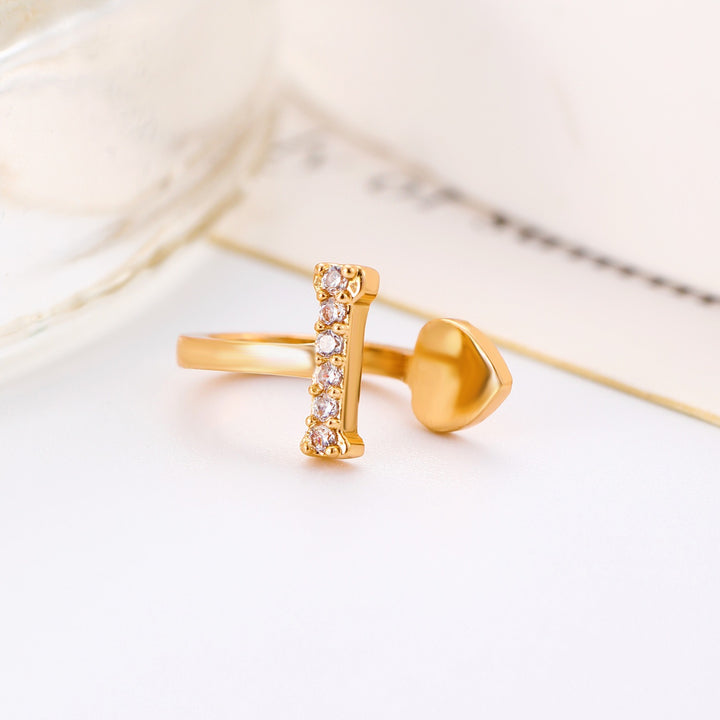 Trendy Minimalist CZ Initial Ear Cuffs / Studs